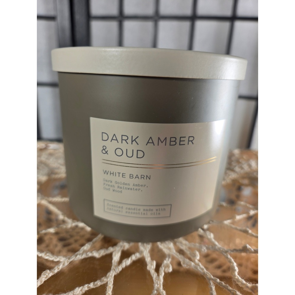White Barn Dark Amber & Oud 3-Wick Scented Candle 14.5 oz Bath & Body Works - Picture 2 of 6